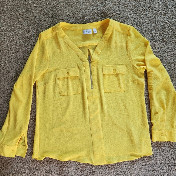 Kim Rogers Vibrant Yellow Blouse - Picture 1 of 2